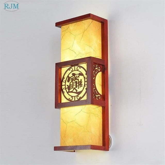 Chinese Style Imitation Creative Wood Wall Sconce Lamp - - #tag1#