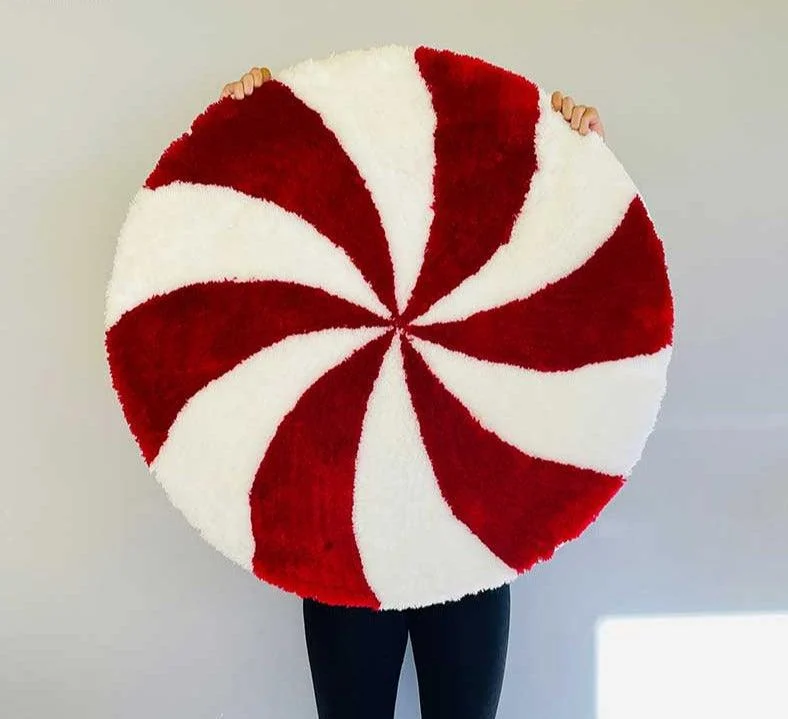 Christmas_Fluffy_Red_Lollipop_Candy_Rug_-_-4157326 Christmas Fluffy Red Lollipop Candy Rug -