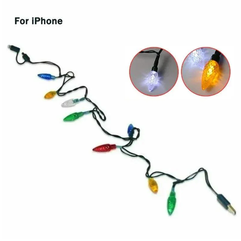 Christmas Light USB Cable Charger For Android + IPhone - - #tag1#