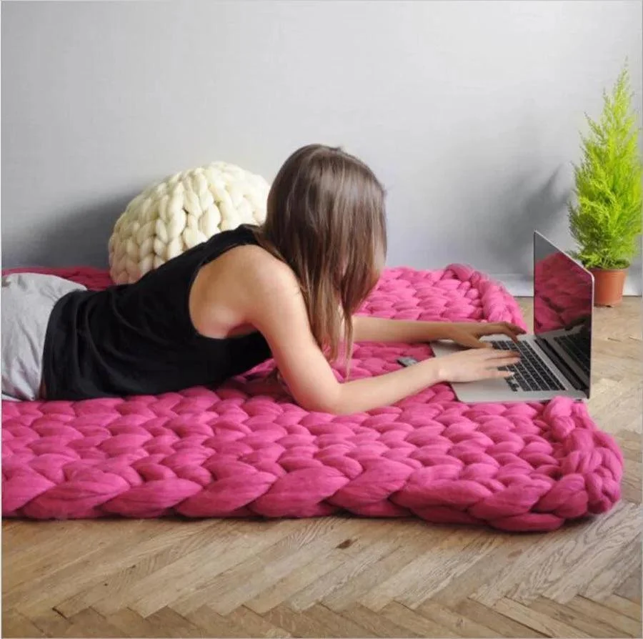 Chunky_Merino_Knitted_Blanket_-_-4158229 Chunky Merino Knitted Blanket -