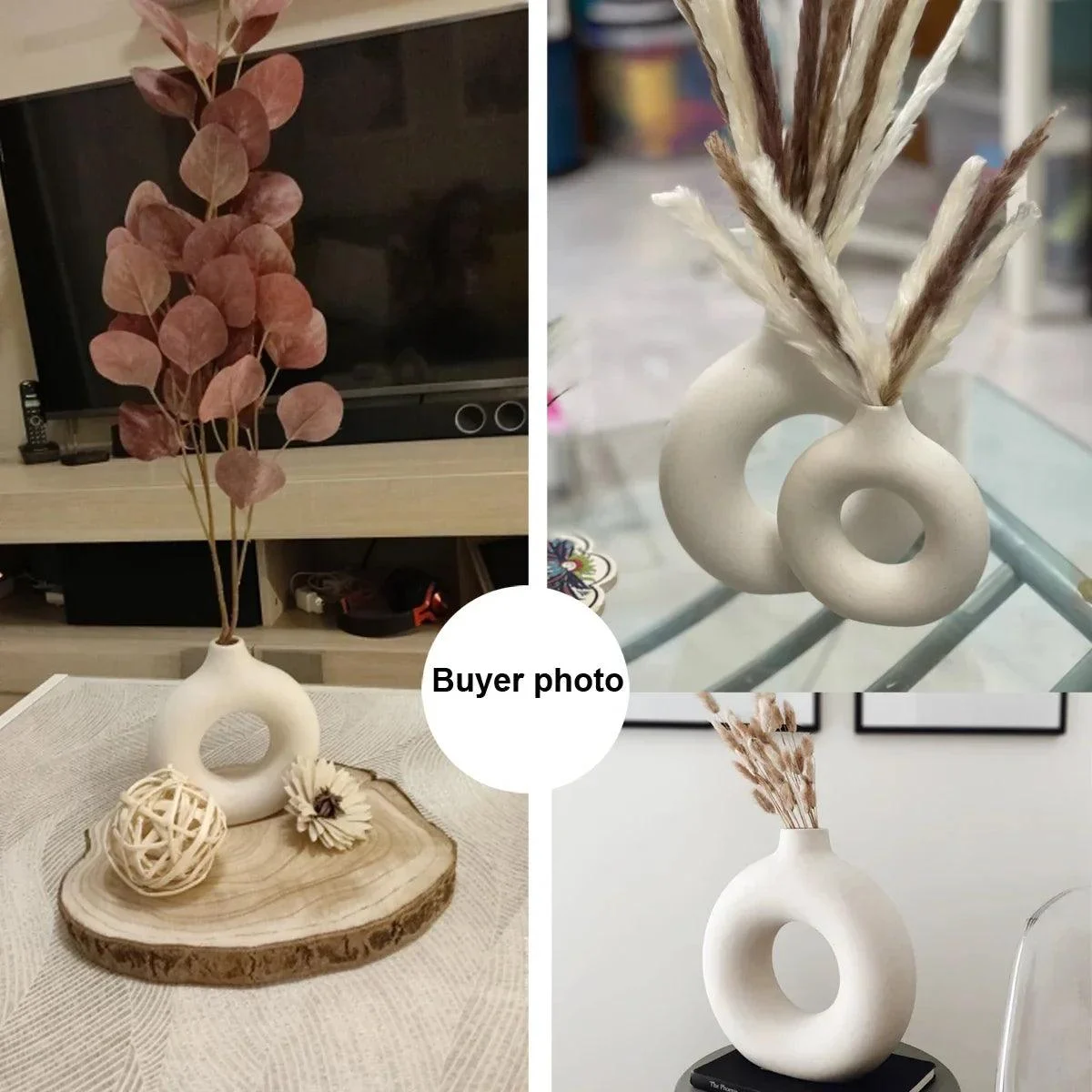 Circular Hollow Ceramic Vase -  - #tag1#