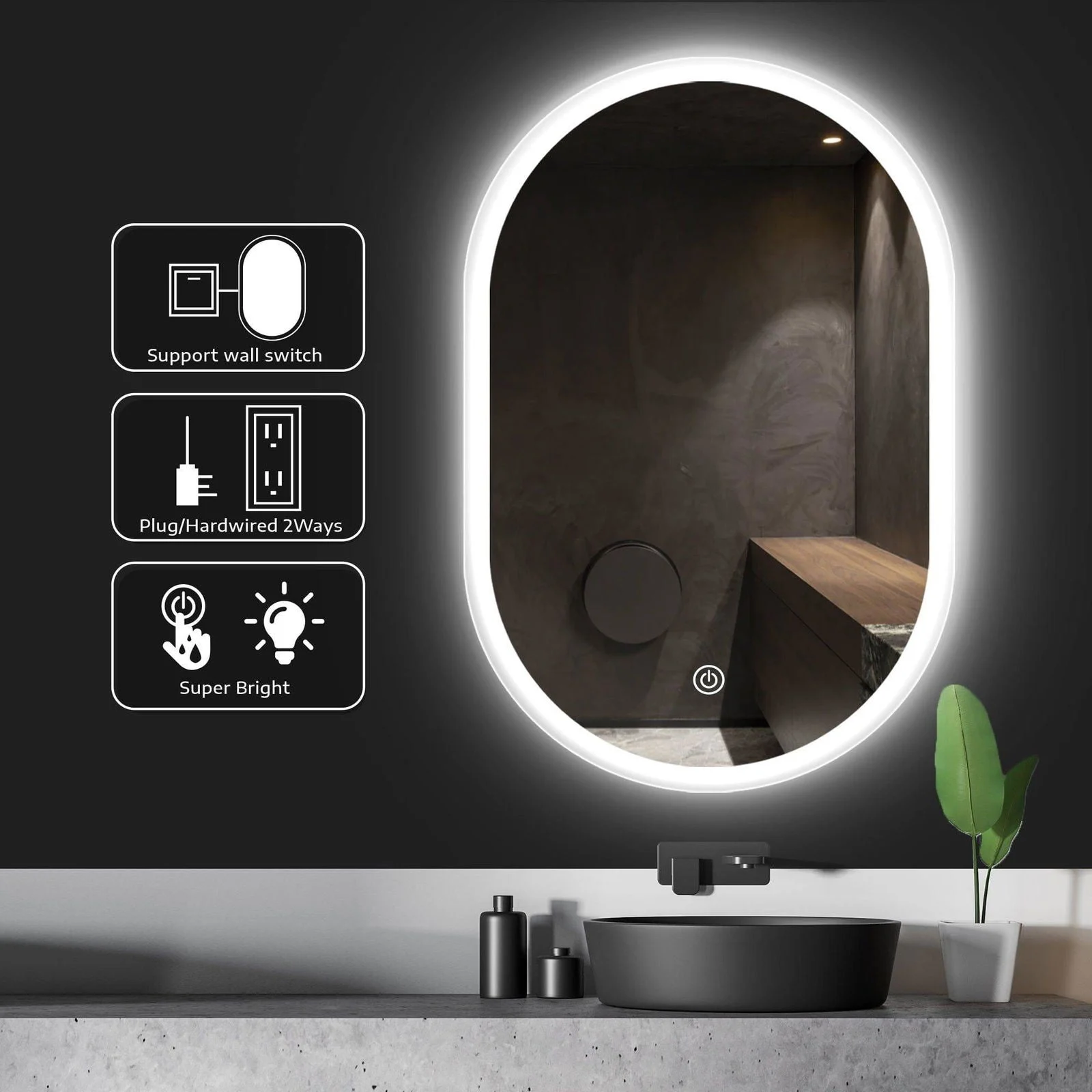 Claremonta  Oval LED Mirror -