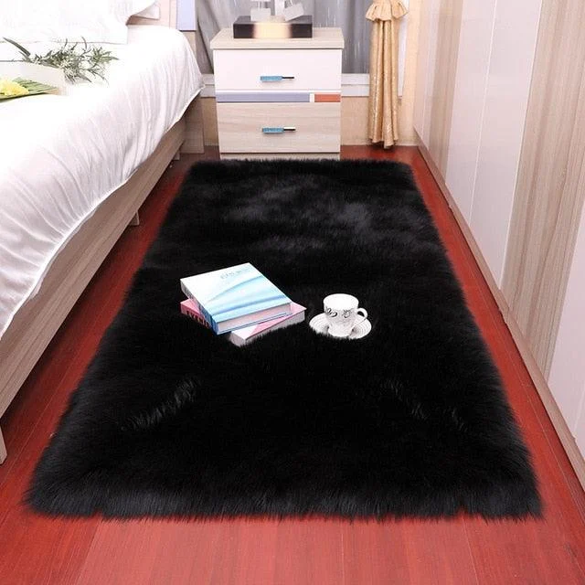 Classic_Color_Red_Black_Plush_Rugs_Long_Hair_Carpet_Mat_Floor_Living_Room_-_-4159107 Classic Color Red Black Plush Rugs Long Hair Carpet Mat Floor Living Room -