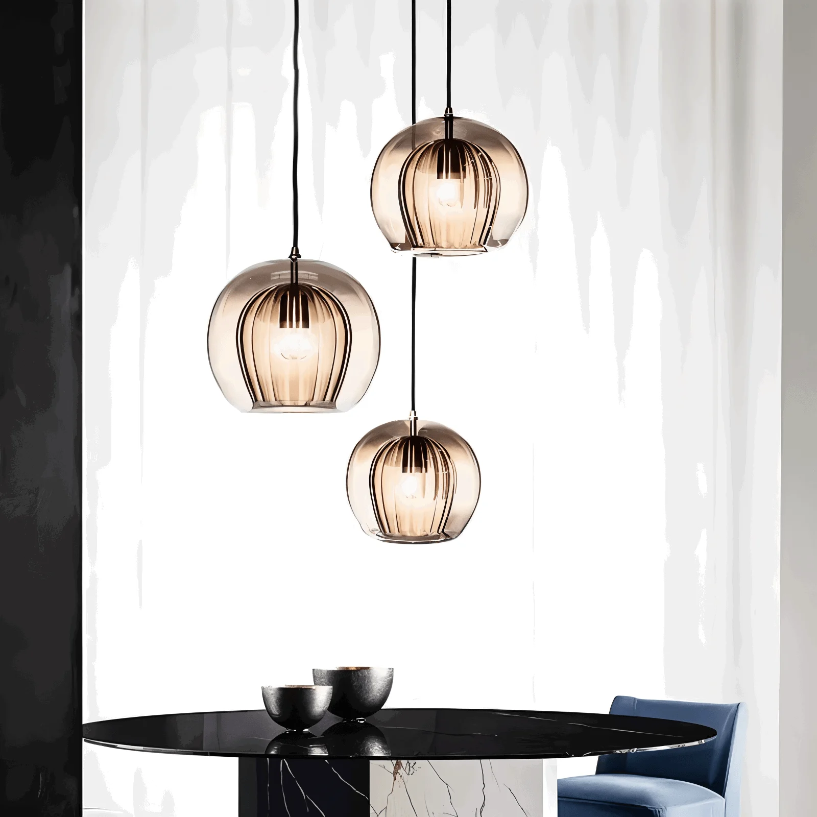 ClearLuxe Glass Pendant Light - Vintage Hanging Lamps Living Room - Spherical Light - - #tag1#