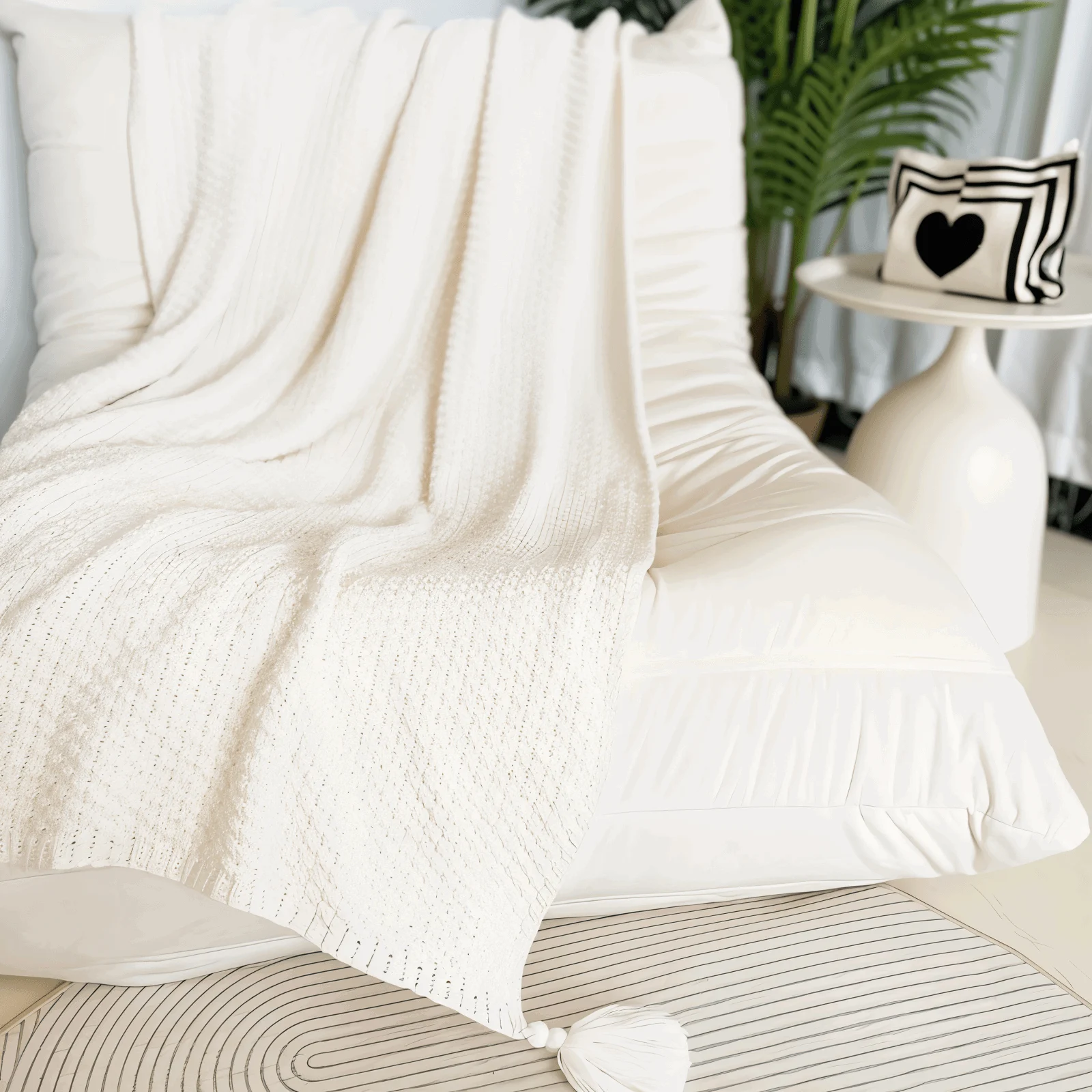 CoarseKnit Plaid - Stylish Knit Blanket - Fleece Blanket for Year-Round Comfort - - #tag1#