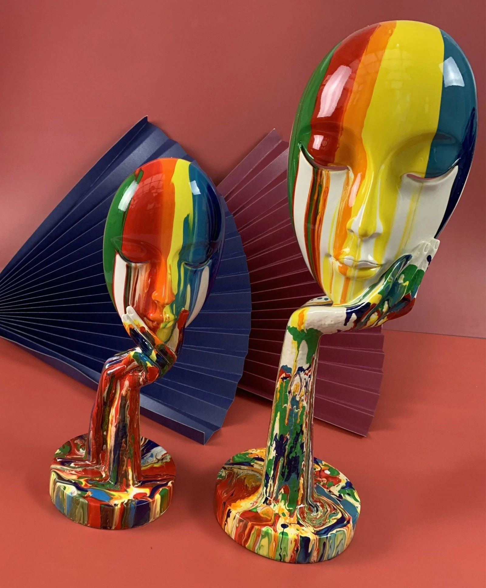 Colorful Thinking Face Decorative Figurine -