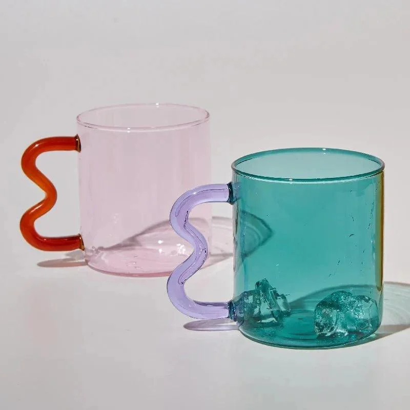 Colourful_Glass_Coffee_Mug_With_Squiggle_Handle_-_-_tag1_-4186474 Colourful Glass Coffee Mug With Squiggle Handle - - #tag1#