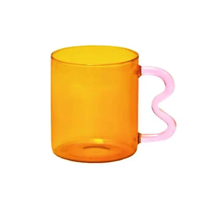 Colourful_Glass_Coffee_Mug_With_Squiggle_Handle_-_-_tag1_-4186484 Colourful Glass Coffee Mug With Squiggle Handle - - #tag1#