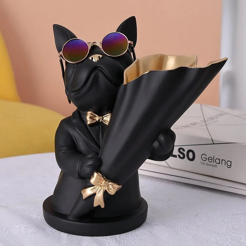 Cool Frenchie Statue Vase - - #tag1#