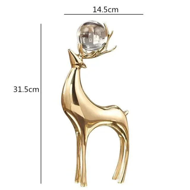 Copper_Reindeer_Accent_With_Crystal_Ball_-_-4164776 Copper Reindeer Accent With Crystal Ball -