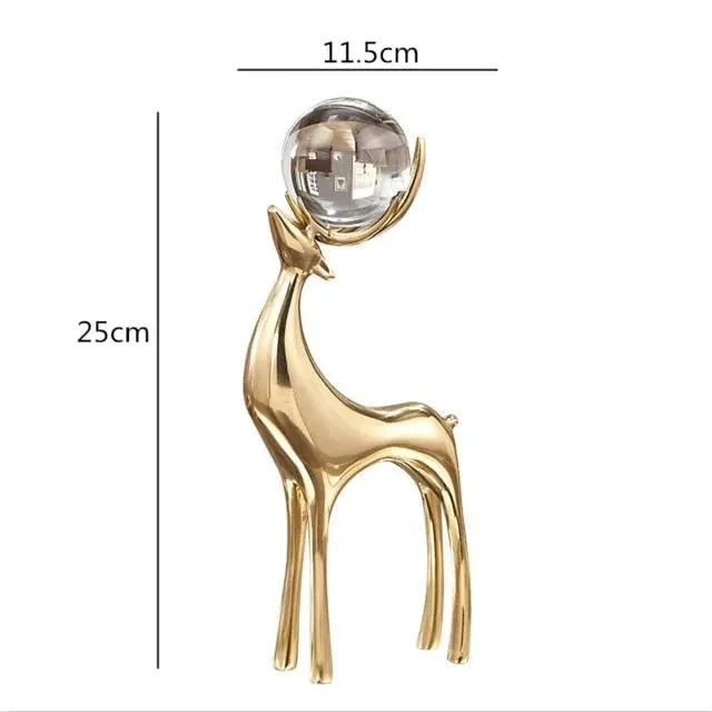Copper_Reindeer_Accent_With_Crystal_Ball_-_-4164782 Copper Reindeer Accent With Crystal Ball -