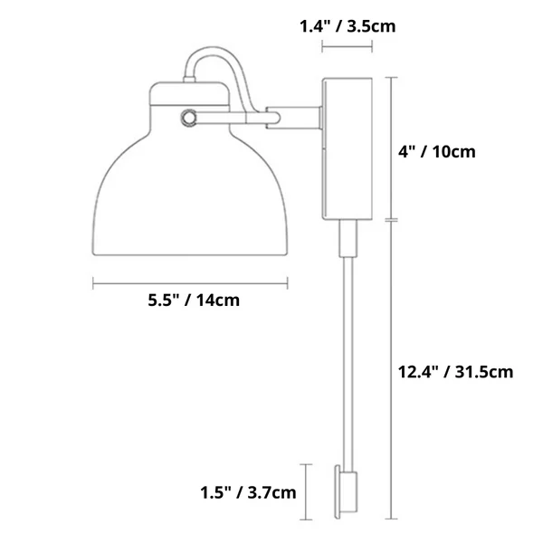 Jakub modern wall lamp dimensions