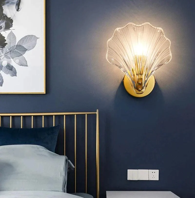 CoralGlimmer - shell shape glass wall light -