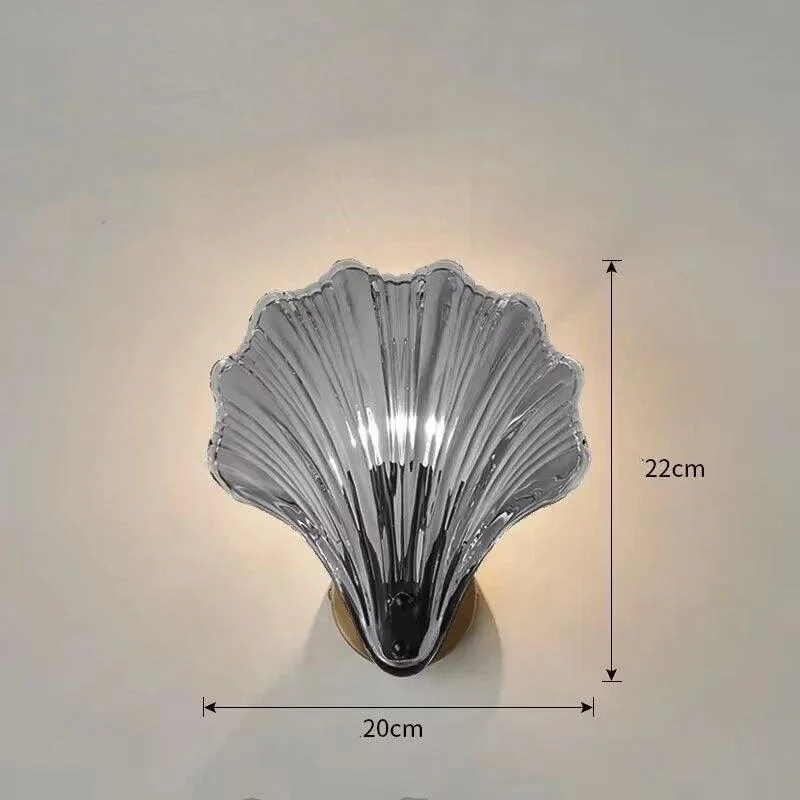 CoralGlimmer - shell shape glass wall light -