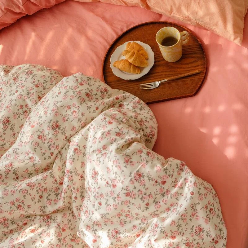 Coral_Roses_Garden_Cottagecore_Bedsheet_Set_-_-_tag1_-4189010 Coral Roses Garden Cottagecore Bedsheet Set - - #tag1#