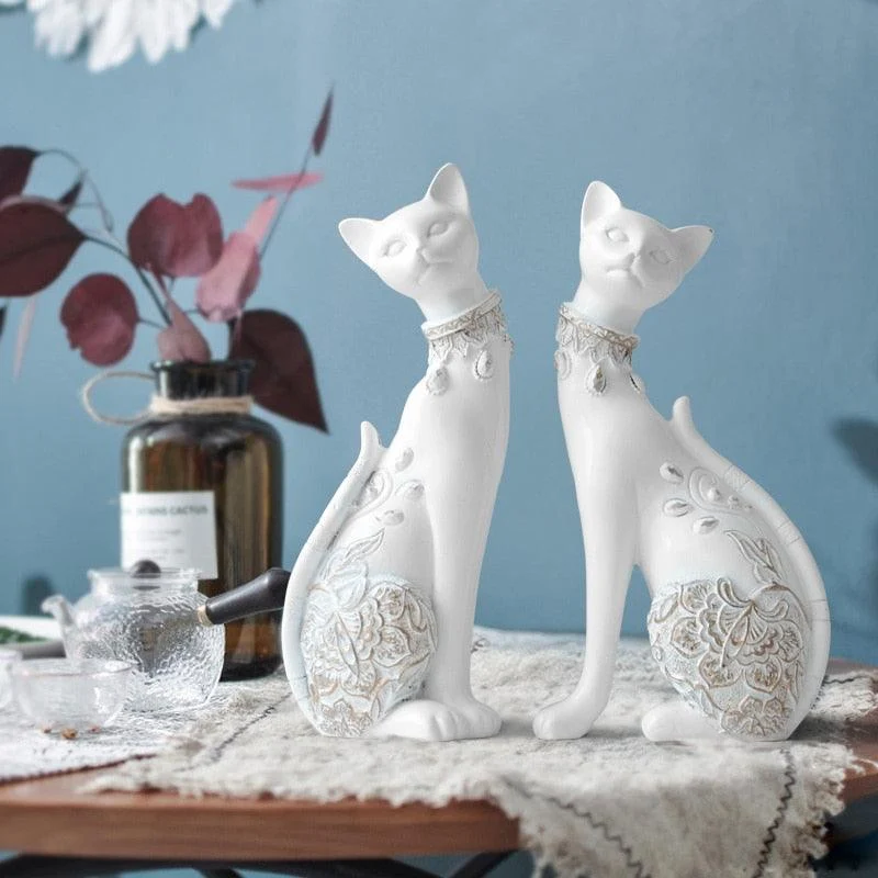 Couple_Cats_Resin_Figurines_-_-4166411 Couple Cats Resin Figurines -