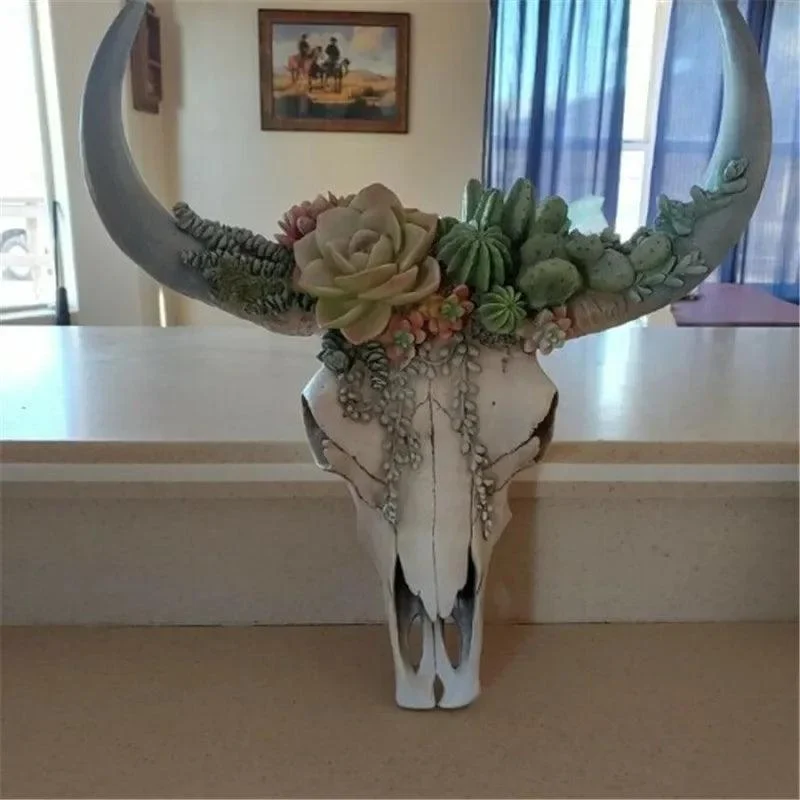 Cow_Skull_-_Bully_-_Wall_Decoration_with_Flowers_-_Resin_Home_Decoration_-_-_tag1_-4190686 Cow Skull - Bully - Wall Decoration with Flowers - Resin Home Decoration - - #tag1#