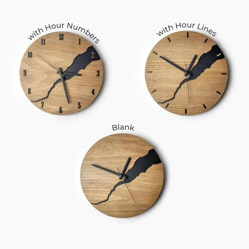Crack Wooden Wall Clock -