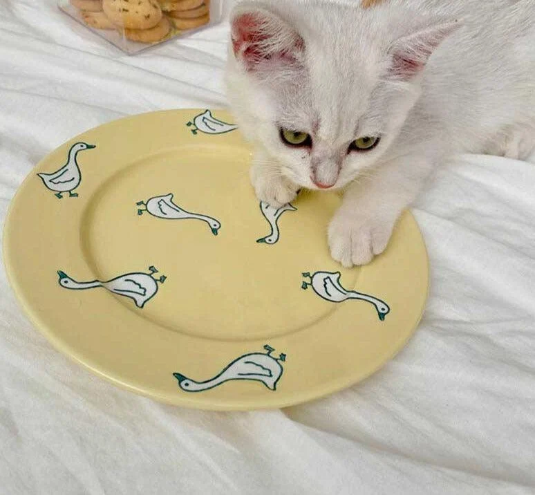Creamy_Pasta_Ceramic_Duck_Bowl_Plate_Set_-_-4167736 Creamy Pasta Ceramic Duck Bowl Plate Set -
