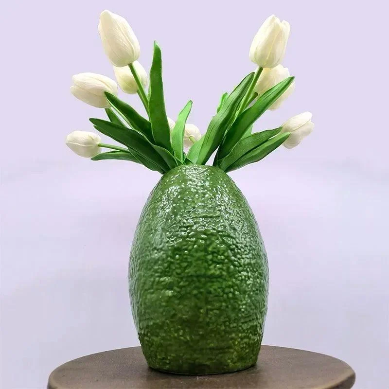 Creative-Avocado-Vase-Porcelain-Crafts-Flower-Pots-Desk-Decoration-Ceramic-Vase-Artificial-Flowers-Decorative-Floral-Arrangement_210ea38e-c4b1-48b8-8385-268ab3513faa VerdeVessel - Porcelain Avocado Vase - ISTANBULLU LTD