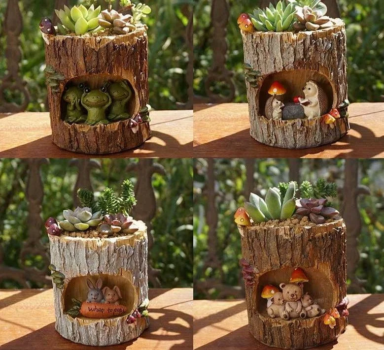 Creative_Tree_House_Animals_Flower_Pot_-_-4170011 Creative Tree House Animals Flower Pot -