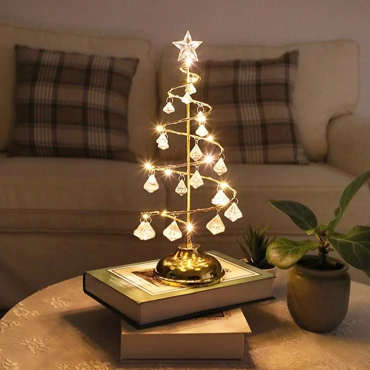 Crystal Christmas Tree Table Lamp - - #tag1#