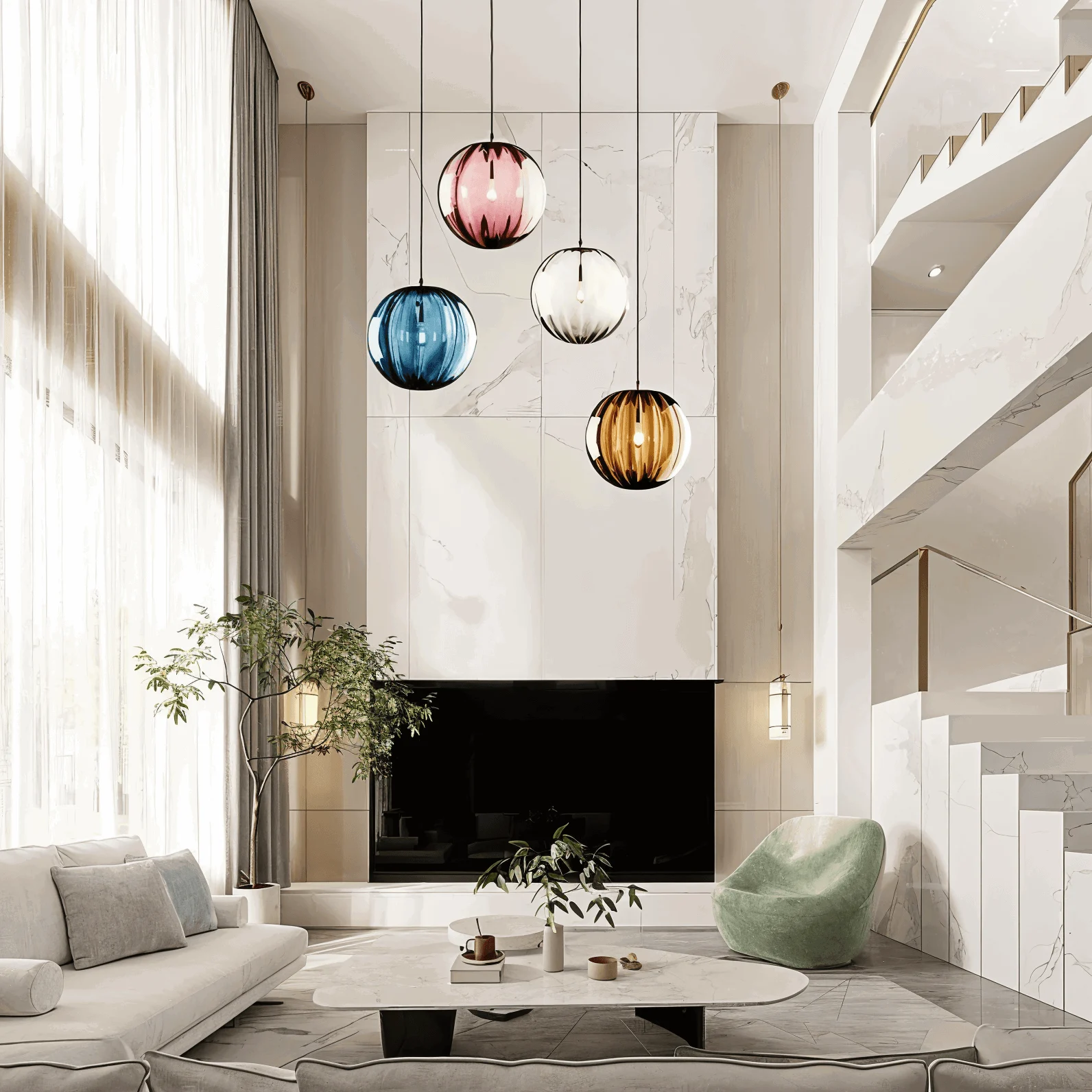Crystal Elegance - Stunning Pendant Lights with Nordic Orbs - - #tag1#