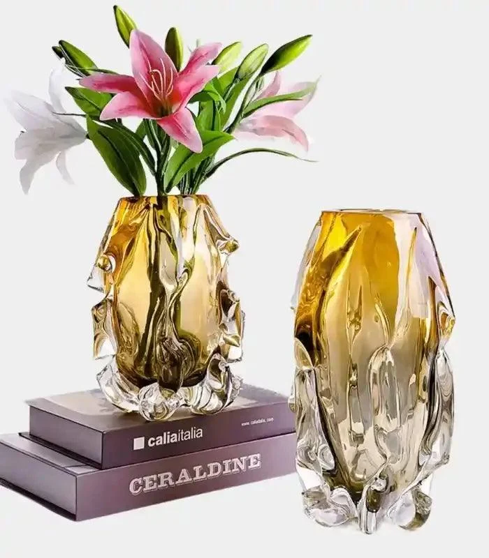 Crystal_Glass_Table_Top_Vase_Amber_Grey_-_-_tag1_-4187373 Crystal Glass Table Top Vase Amber Grey - - #tag1#