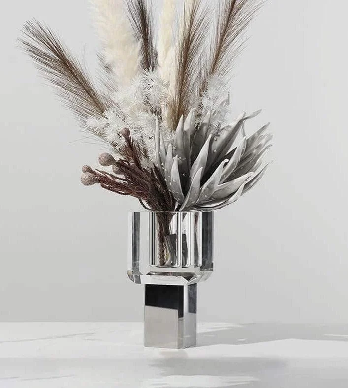 Crystal_Glass_Tabletop_Vase_Decorative_19_cm_-_-_tag1_-4187439 Crystal Glass Tabletop Vase Decorative 19 cm - - #tag1#
