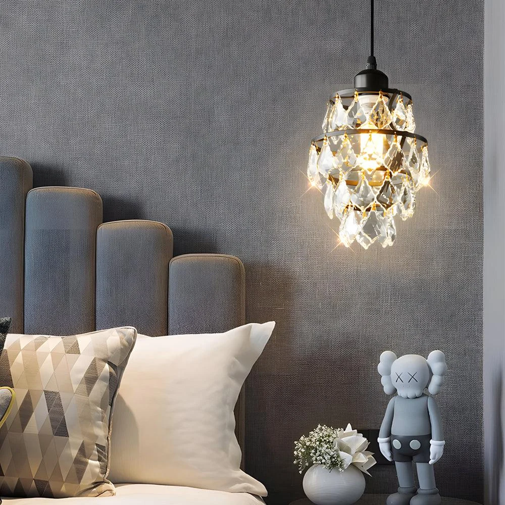 Crystal_Pendant_Light_in_Gold-Black_-_1-Light_Mini_Chandelier_-_-_tag1_-4194017 Crystal Pendant Light in Gold/Black - 1-Light Mini Chandelier - - #tag1#