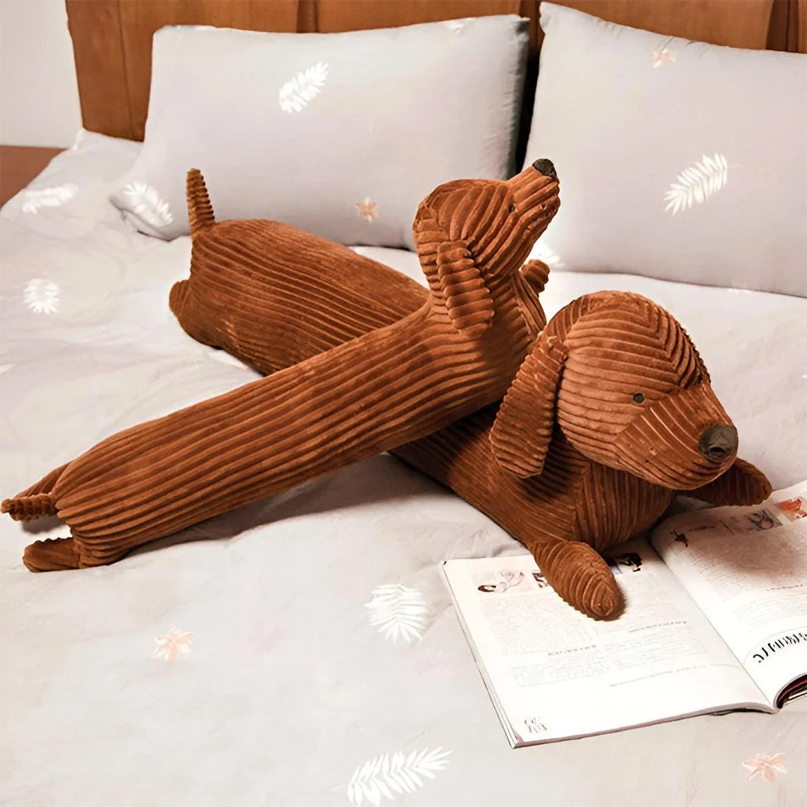 CuddlyPlush- Adorable Cord Dachsund Plush Pillow - - #tag1#
