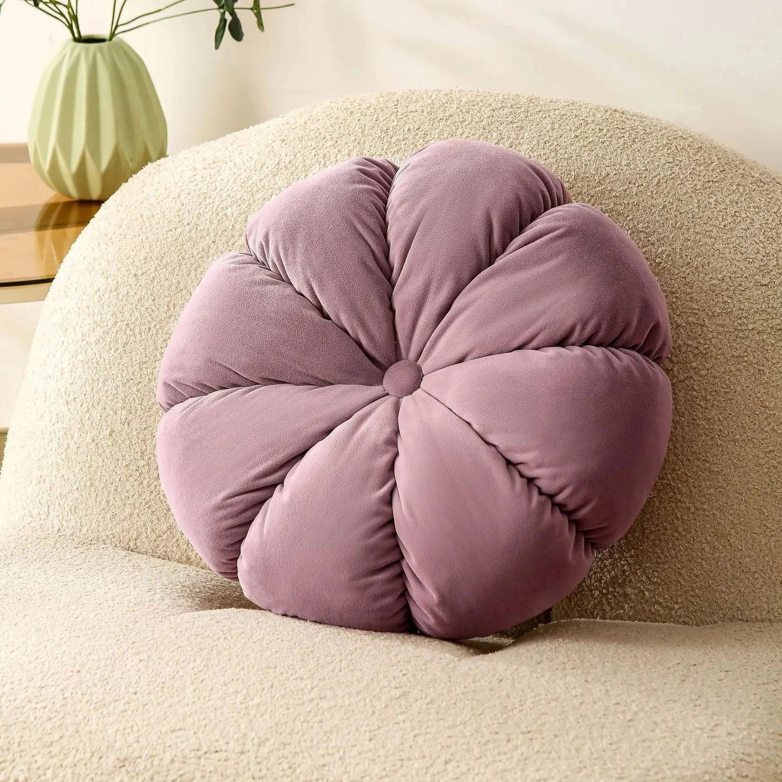 Cushion - Bloom - Flower-shaped - Decorative Round Cushion -  - #tag1#