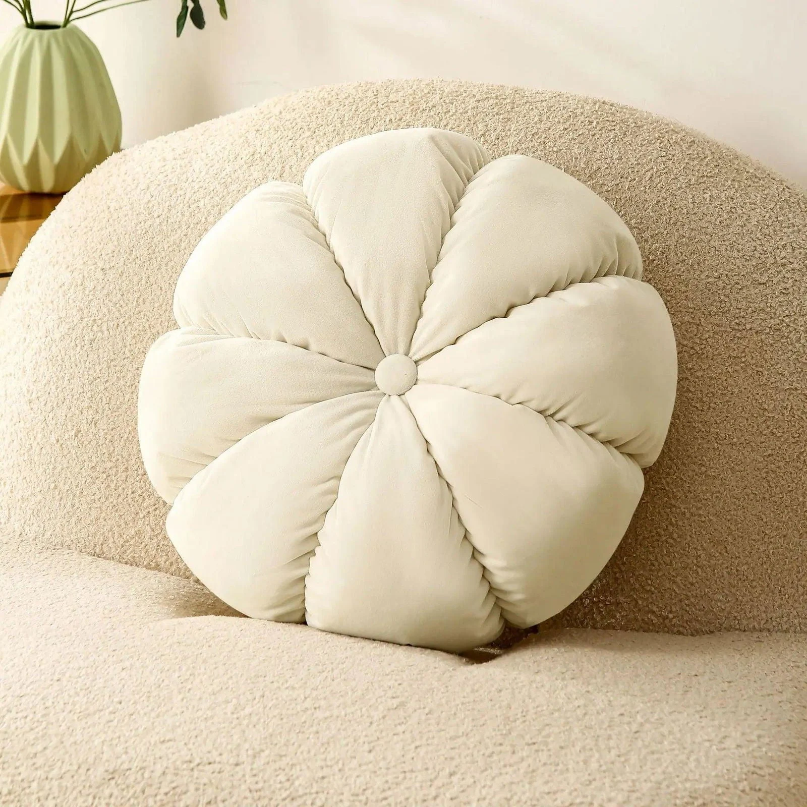 Cushion - Bloom - Flower-shaped - Decorative Round Cushion -  - #tag1#
