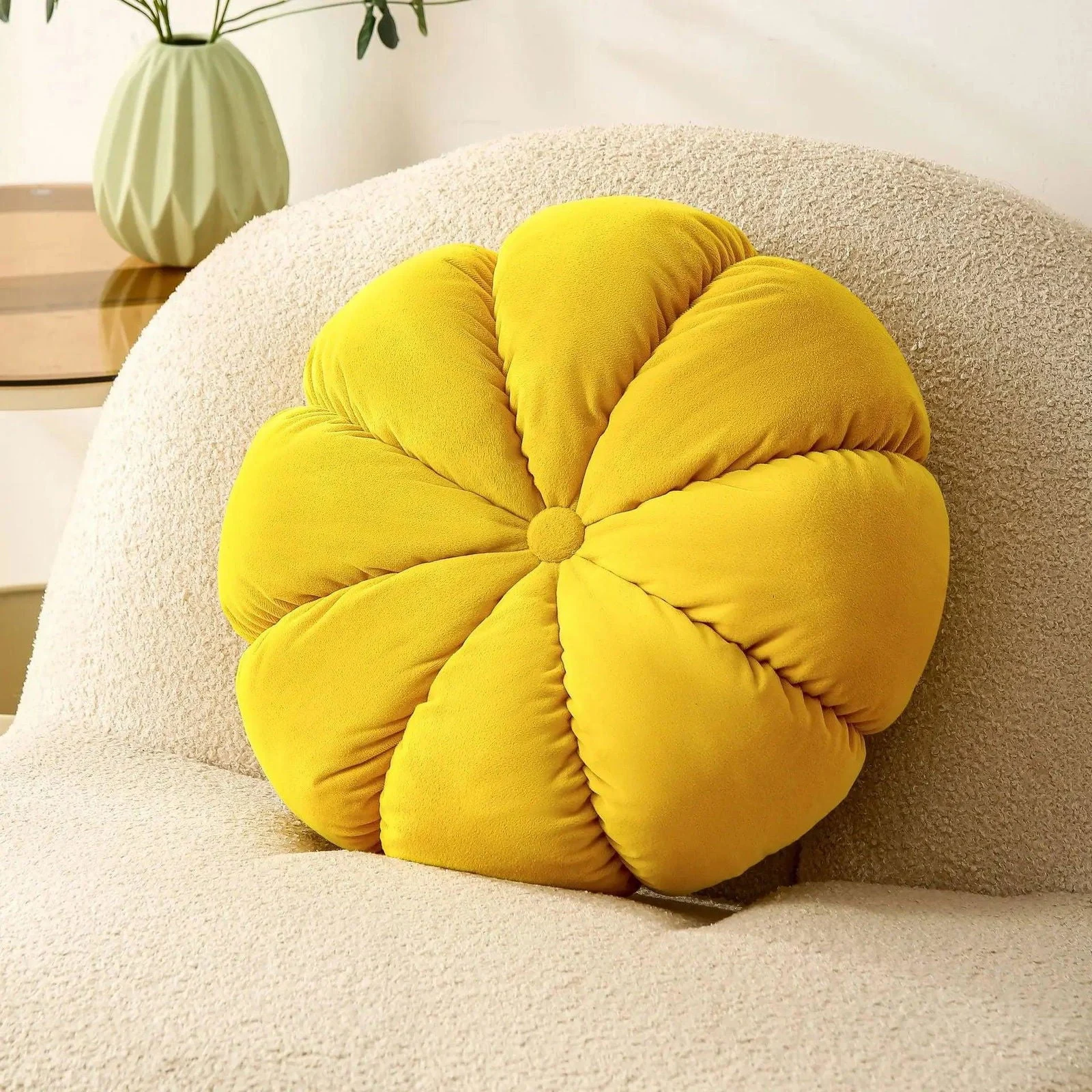 Cushion - Bloom - Flower-shaped - Decorative Round Cushion -  - #tag1#