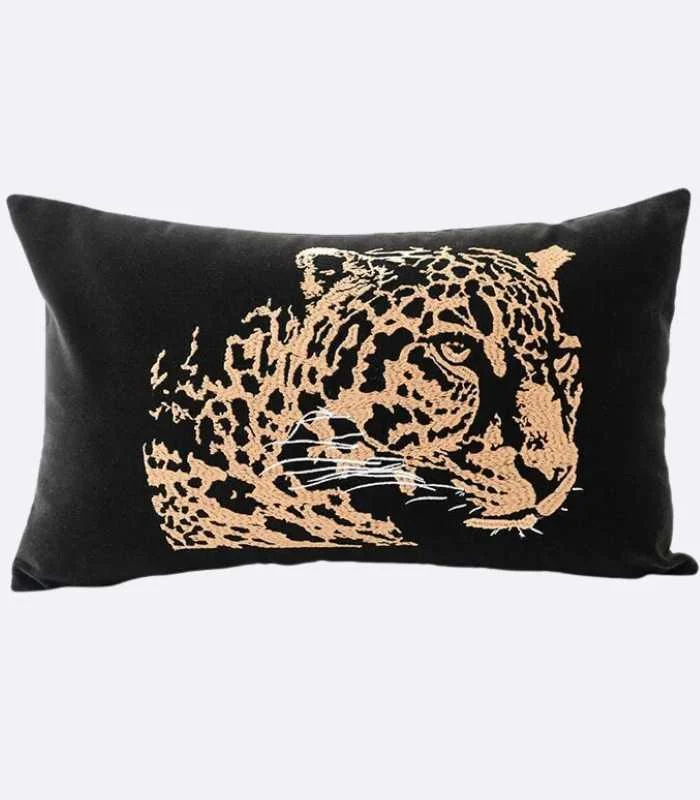 Cushion_Cover_Velvet_Leopard_Embroidery_Black_-_-_tag1_-4189490 Cushion Cover Velvet Leopard Embroidery Black - - #tag1#