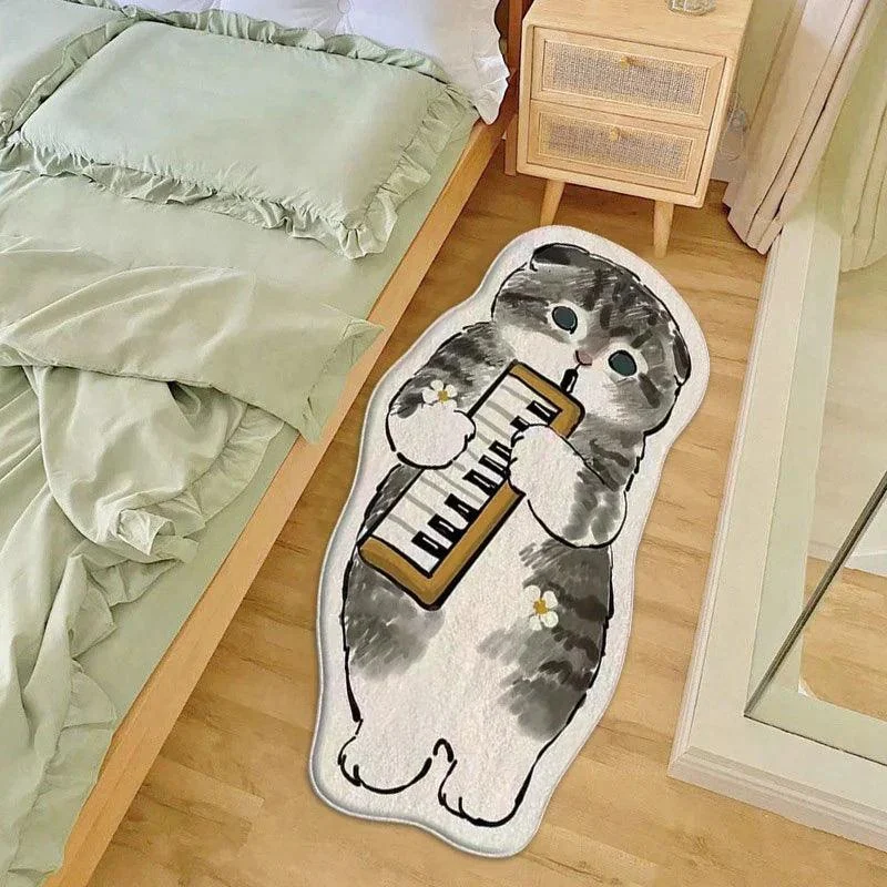 Cute Cat Rugs for Bedroom Plush Fluffy -