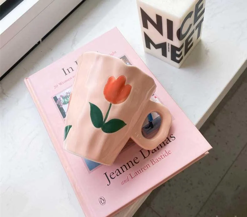 Cute_Cloud_Bear_Tulip_Orange_Checkered_Aesthetic_Mugs_-_-4174014 Cute Cloud Bear Tulip Orange Checkered Aesthetic Mugs -
