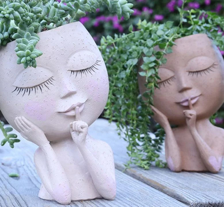 Cute_Hands_on_Face_Vase_Succulent_Head_Planter_-_-4174611 Cute Hands on Face Vase, Succulent Head Planter -