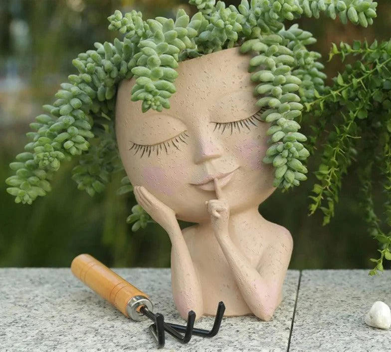 Cute_Hands_on_Face_Vase_Succulent_Head_Planter_-_-4174624 Cute Hands on Face Vase, Succulent Head Planter -
