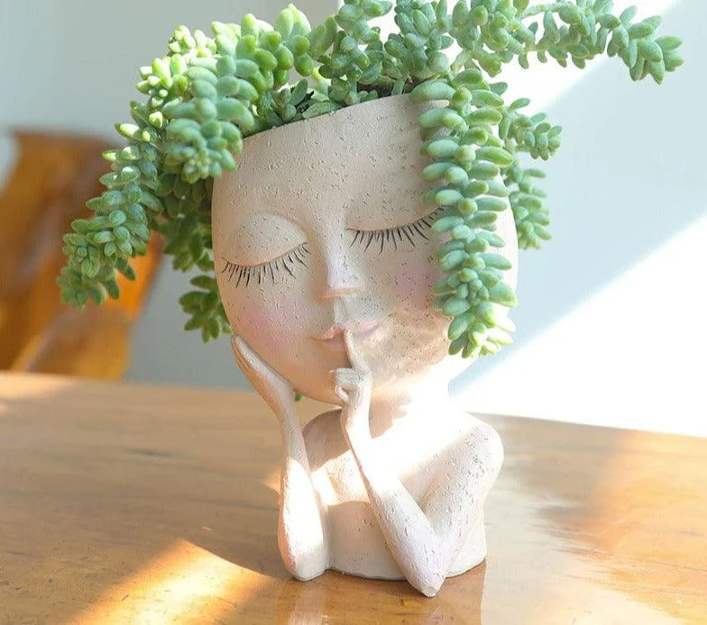 Cute_Hands_on_Face_Vase_Succulent_Head_Planter_-_-4174634 Cute Hands on Face Vase, Succulent Head Planter -