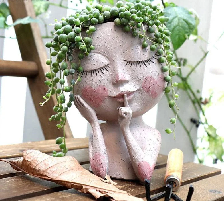 Cute_Hands_on_Face_Vase_Succulent_Head_Planter_-_-4174641 Cute Hands on Face Vase, Succulent Head Planter -