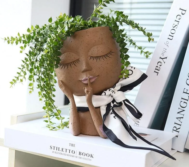 Cute_Hands_on_Face_Vase_Succulent_Head_Planter_-_-4174657 Cute Hands on Face Vase, Succulent Head Planter -