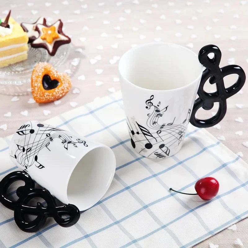 Cute Music Ceramic Mug: Guitar/Violin Style -