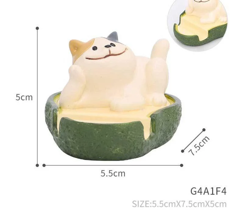 Cute Resin Rabbit Cat Phone Stand -