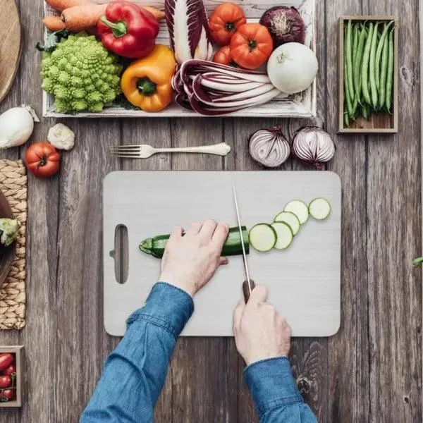 Cutting_Board_-_HygieniBoard_-_Antibacterial_Stainless_Steel_-_With_Handle_-_-_tag1_-4196363 Cutting Board - HygieniBoard - Antibacterial Stainless Steel - With Handle - - #tag1#