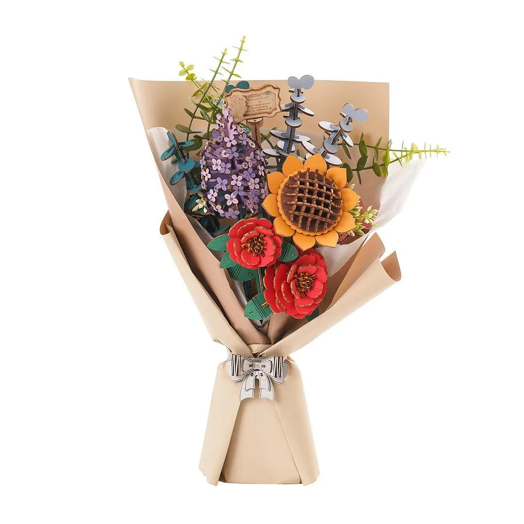 DIY Flower Bouquet Wooden Floral Jigsaw -  - #tag1#