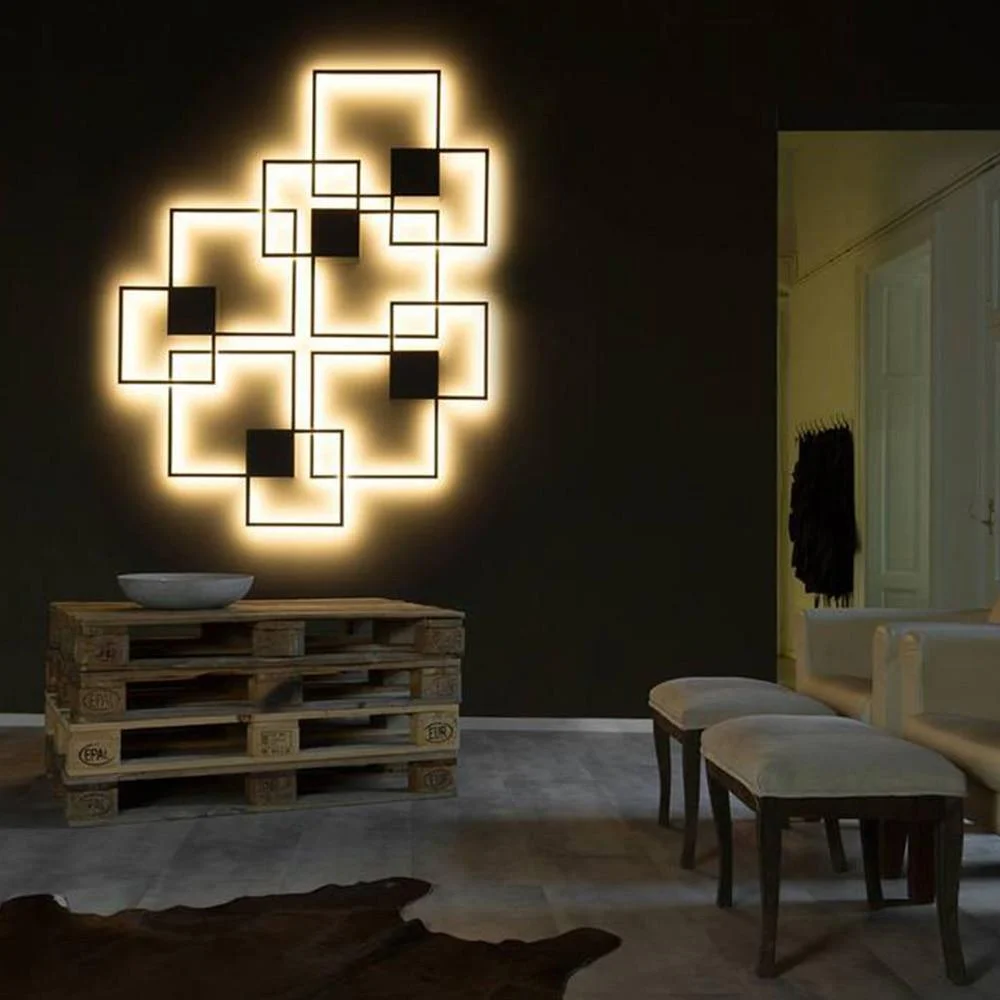 DIY LED Square/Circle Wall Lamp - - #tag1#