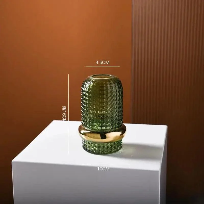 Dark Green Hydroponic Glass Vase - - #tag1#