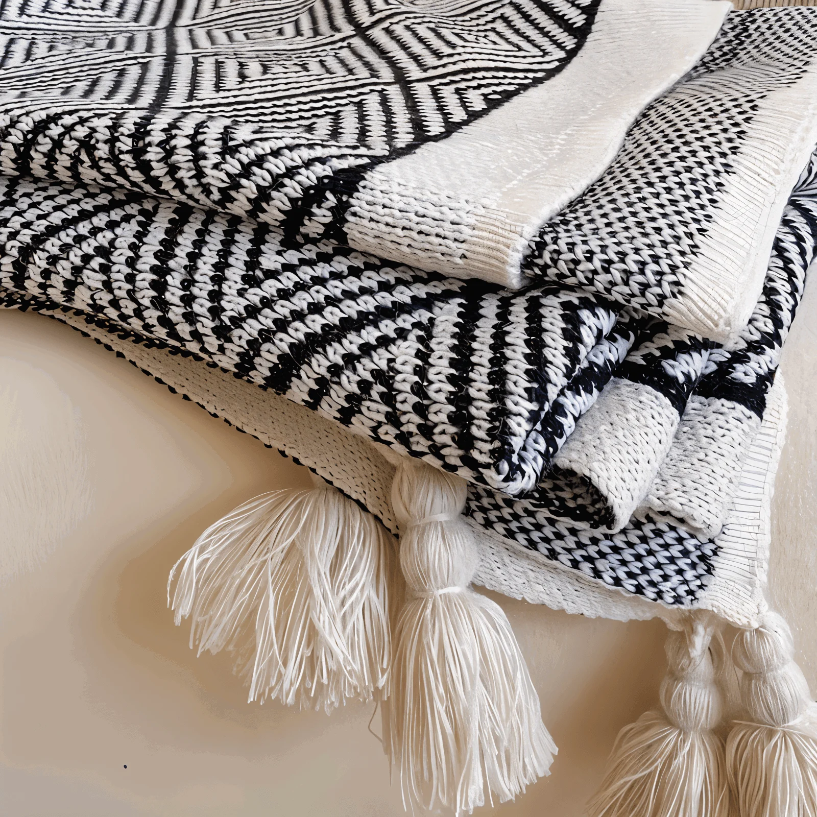 DecoDiamond_Plaid_-_Black_White_Geometric_Polyester_Fleece_Blanket_-_-_tag1_-4192294 DecoDiamond Plaid - Black White Geometric Polyester Fleece Blanket - - #tag1#
