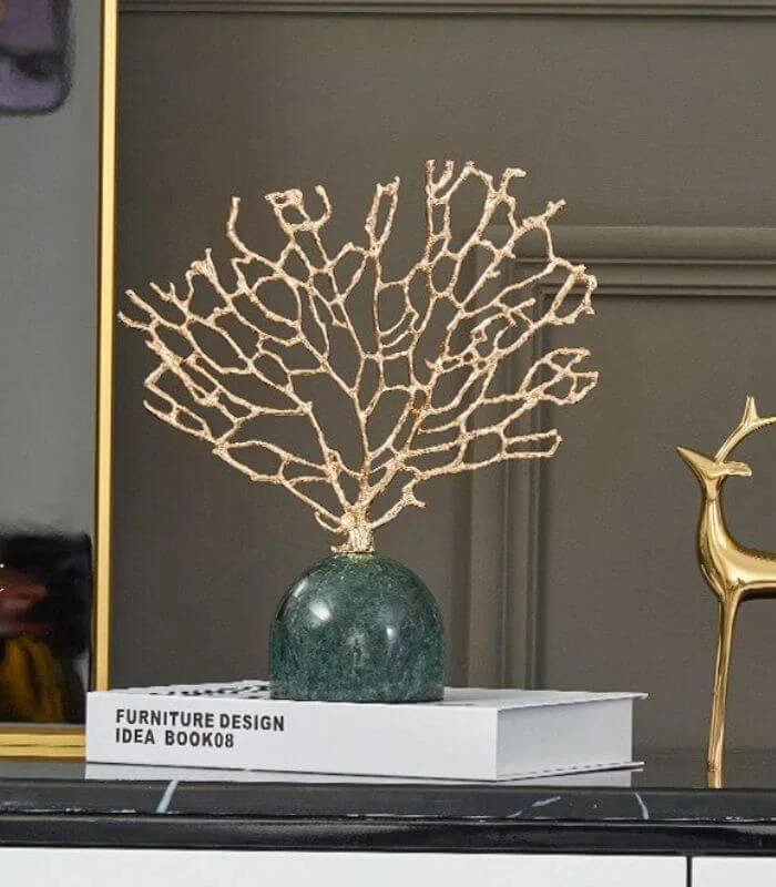 Decorative_Coral_Sculpture_with_Green_Marble_Base_Gold_23cm_-_-_tag1_-4192451 Decorative Coral Sculpture with Green Marble Base Gold 23cm - - #tag1#
